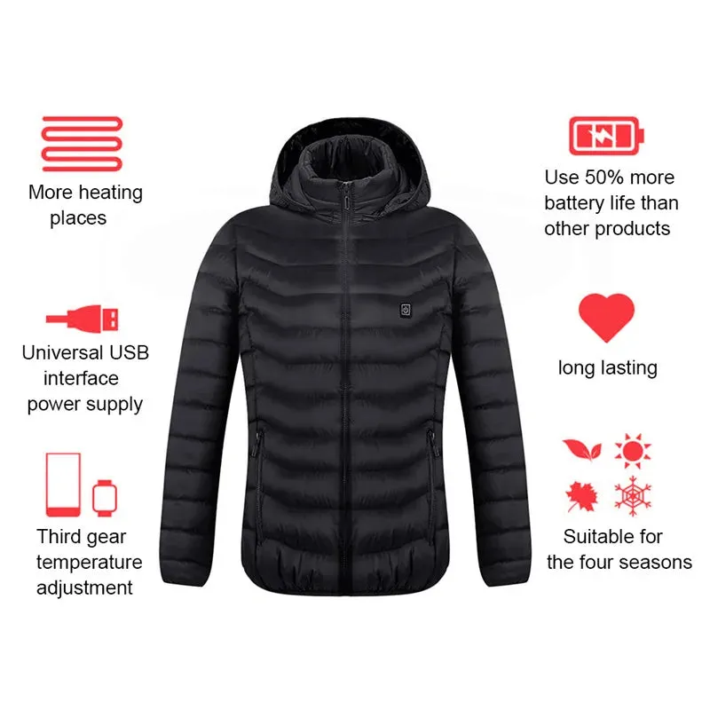 Men's Waterproof Heated Winter Fleece Jacket