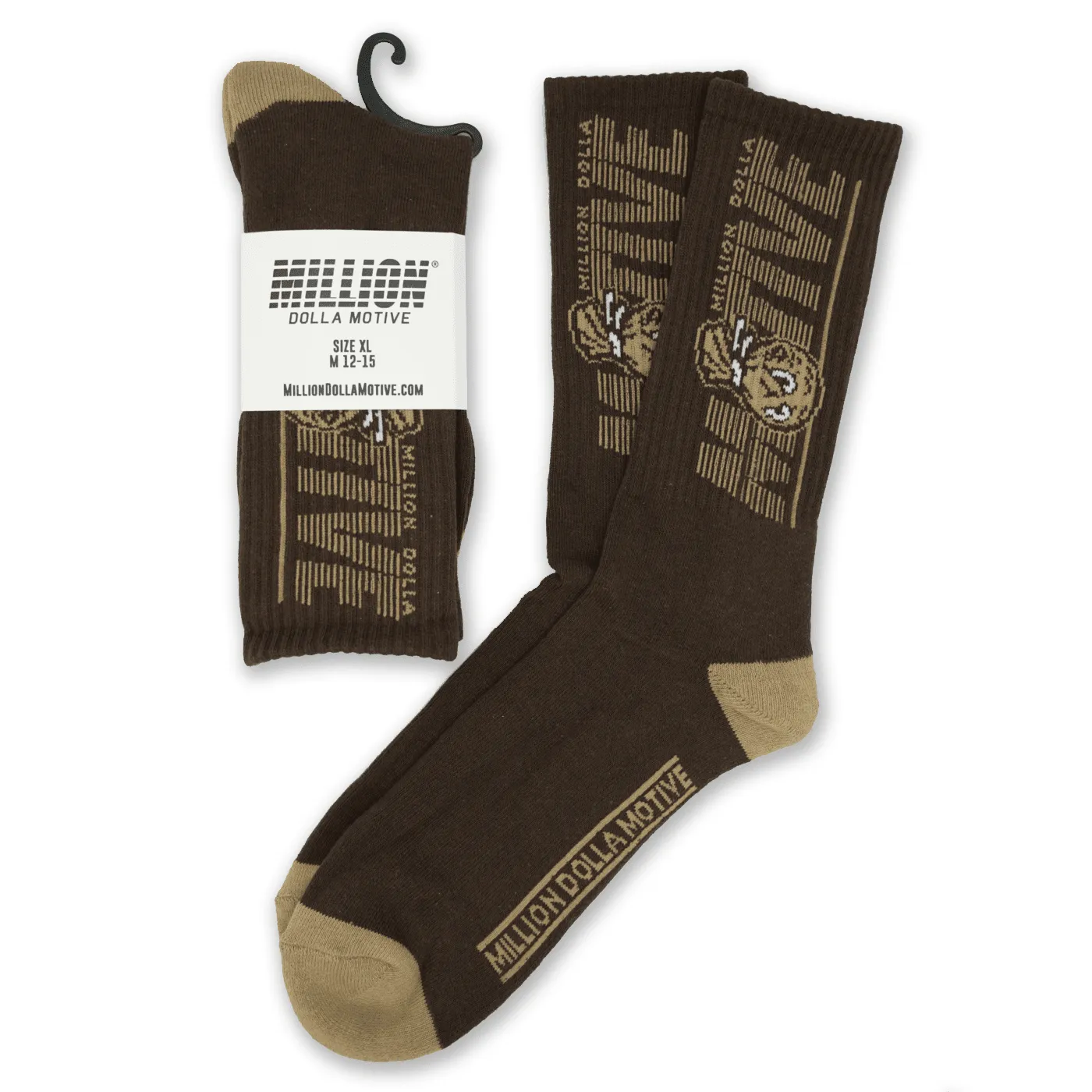 Motive - Mocha Brown Crew Socks (2 Pairs)