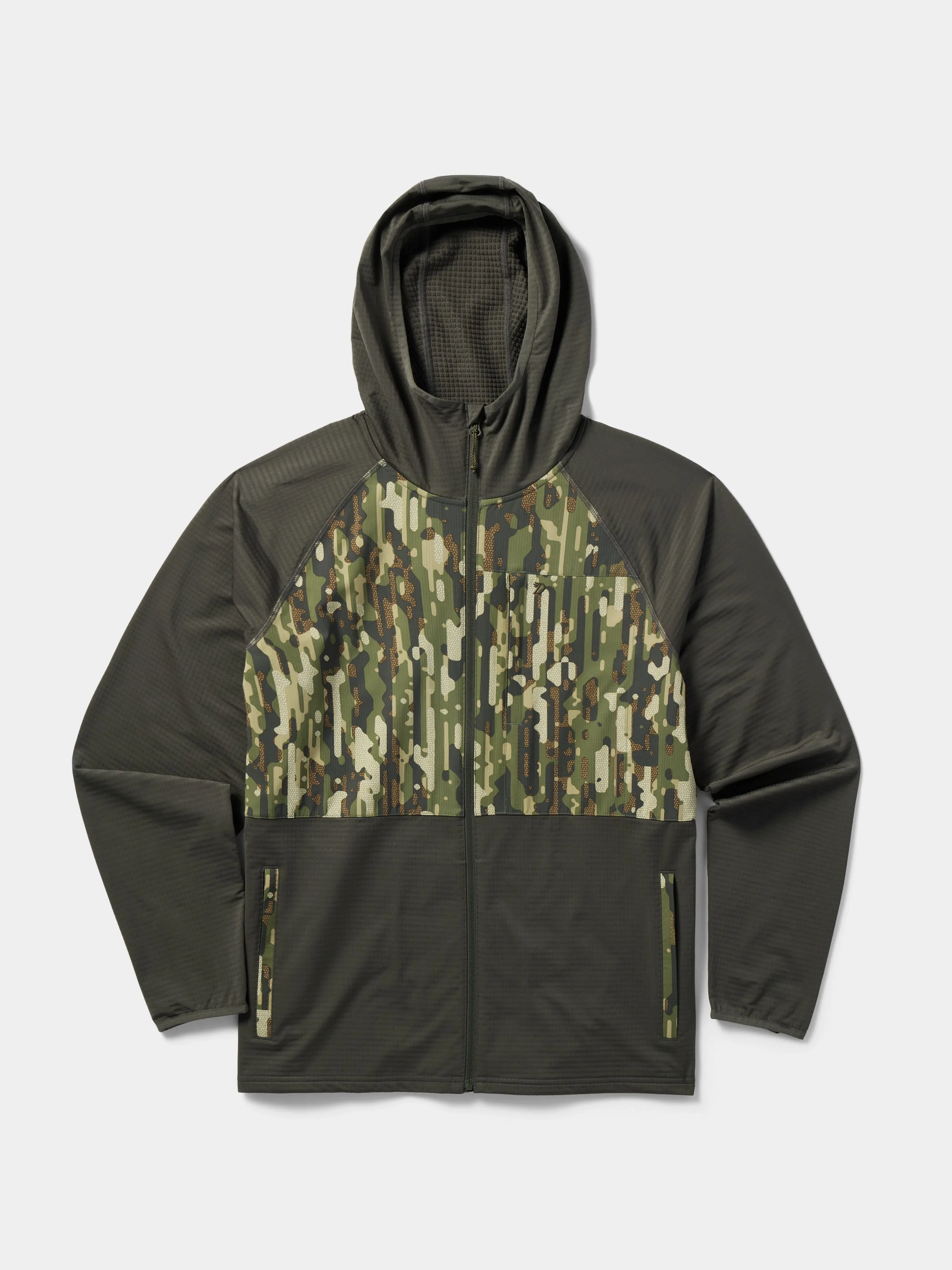 M's Lightweight Grid Tech Fleece Full Zip - Raven / Woodland