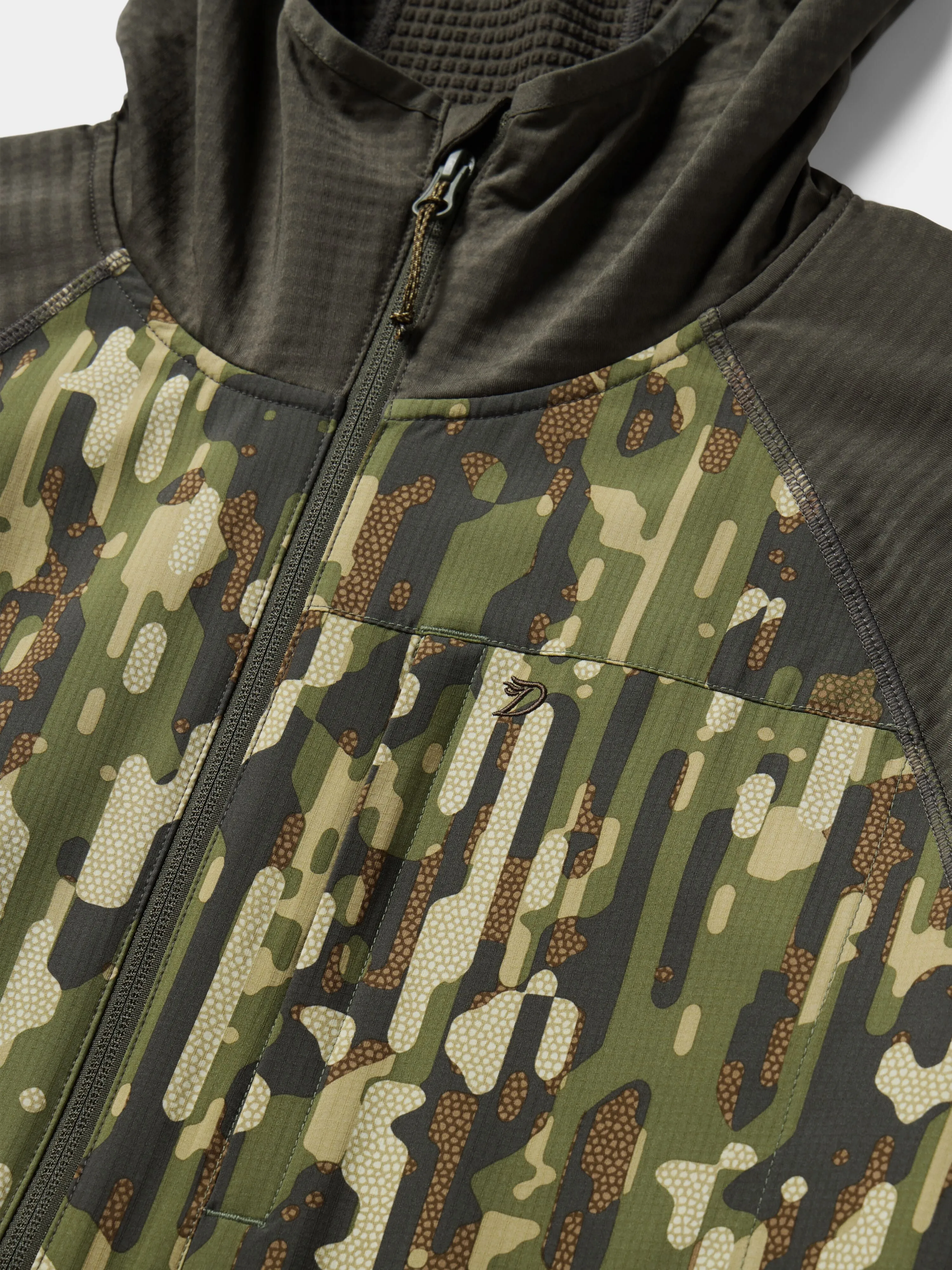 M's Lightweight Grid Tech Fleece Full Zip - Raven / Woodland