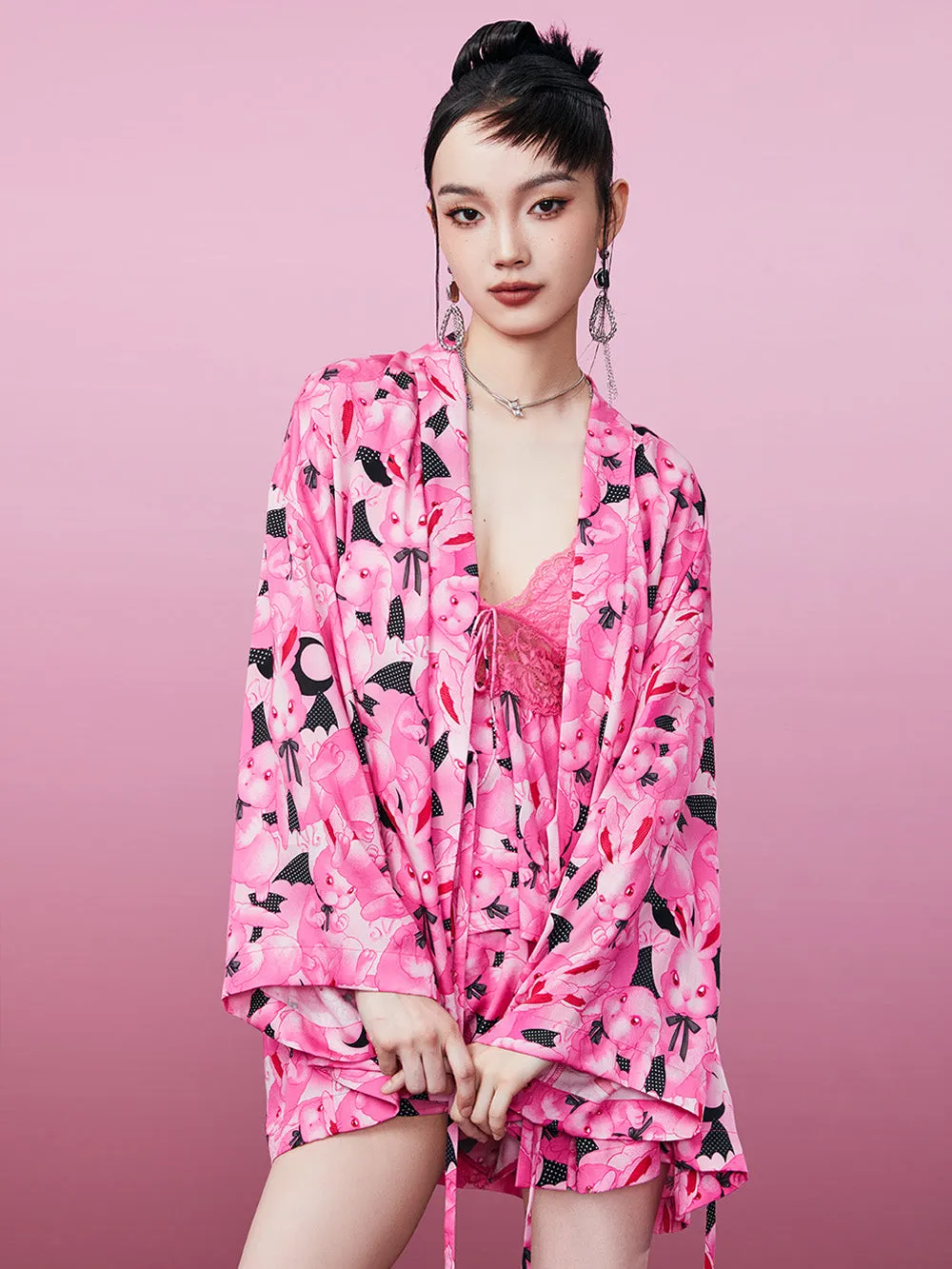 MUKZIN Fashionable Cute Pink Pajamas Set