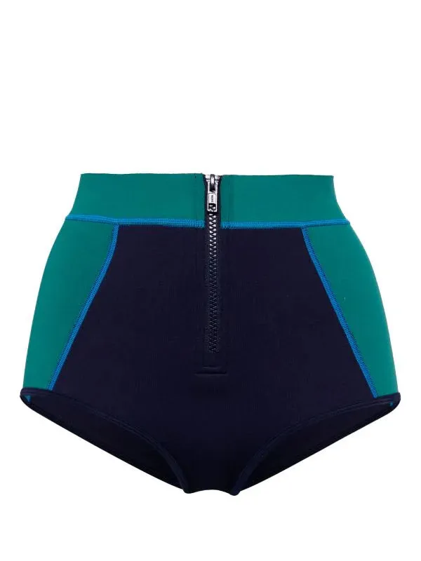 Neoprene High Waist Bottom | Navy & Green