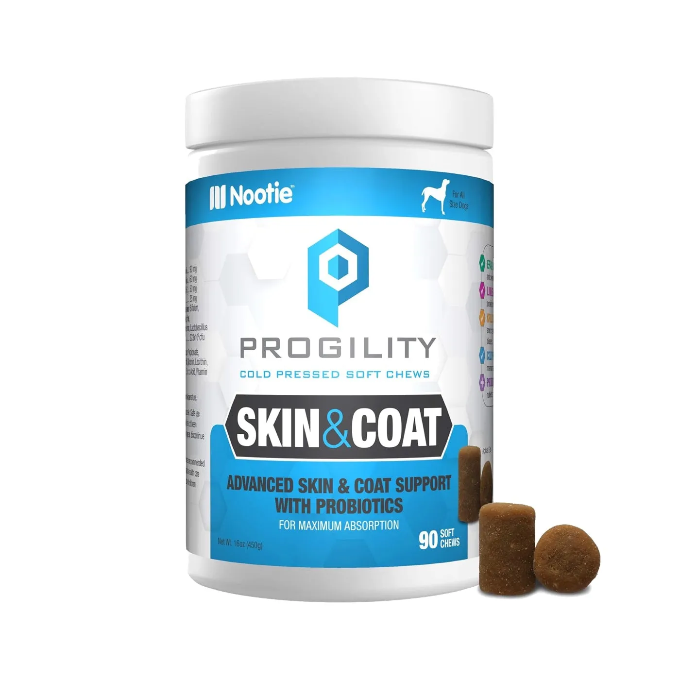 Nootie Progility Skin & Coat Soft Chew Supplement 16oz (90ct)