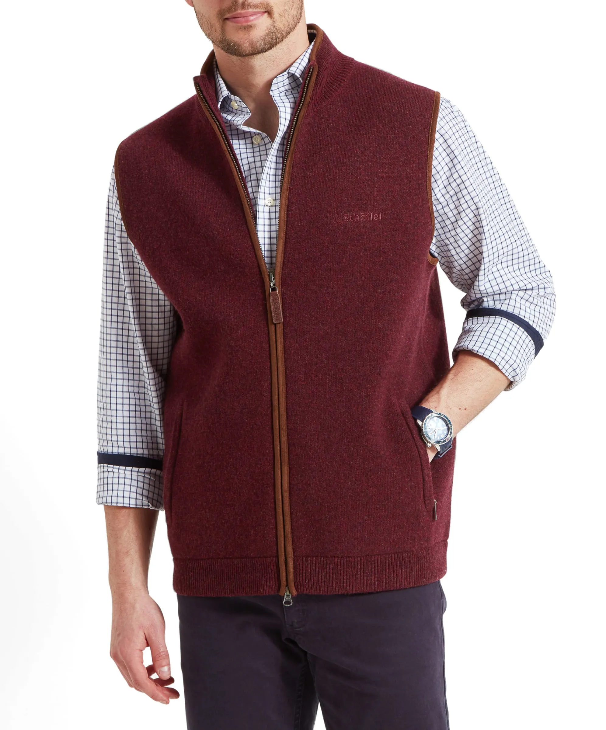 Orkney Merino Gilet - Damson