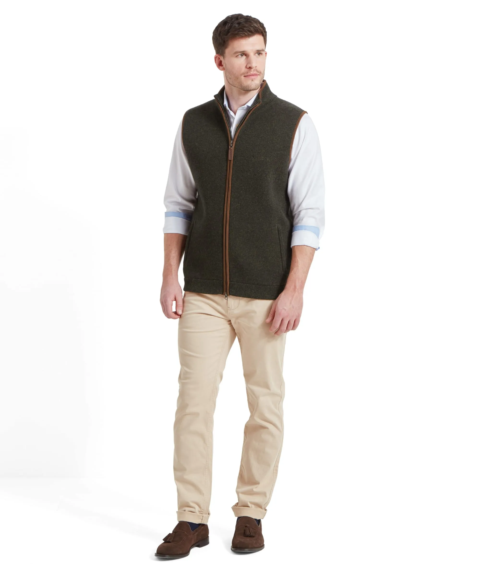 Orkney Merino Gilet - Loden Green