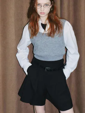 Paneled Cropped Shirt