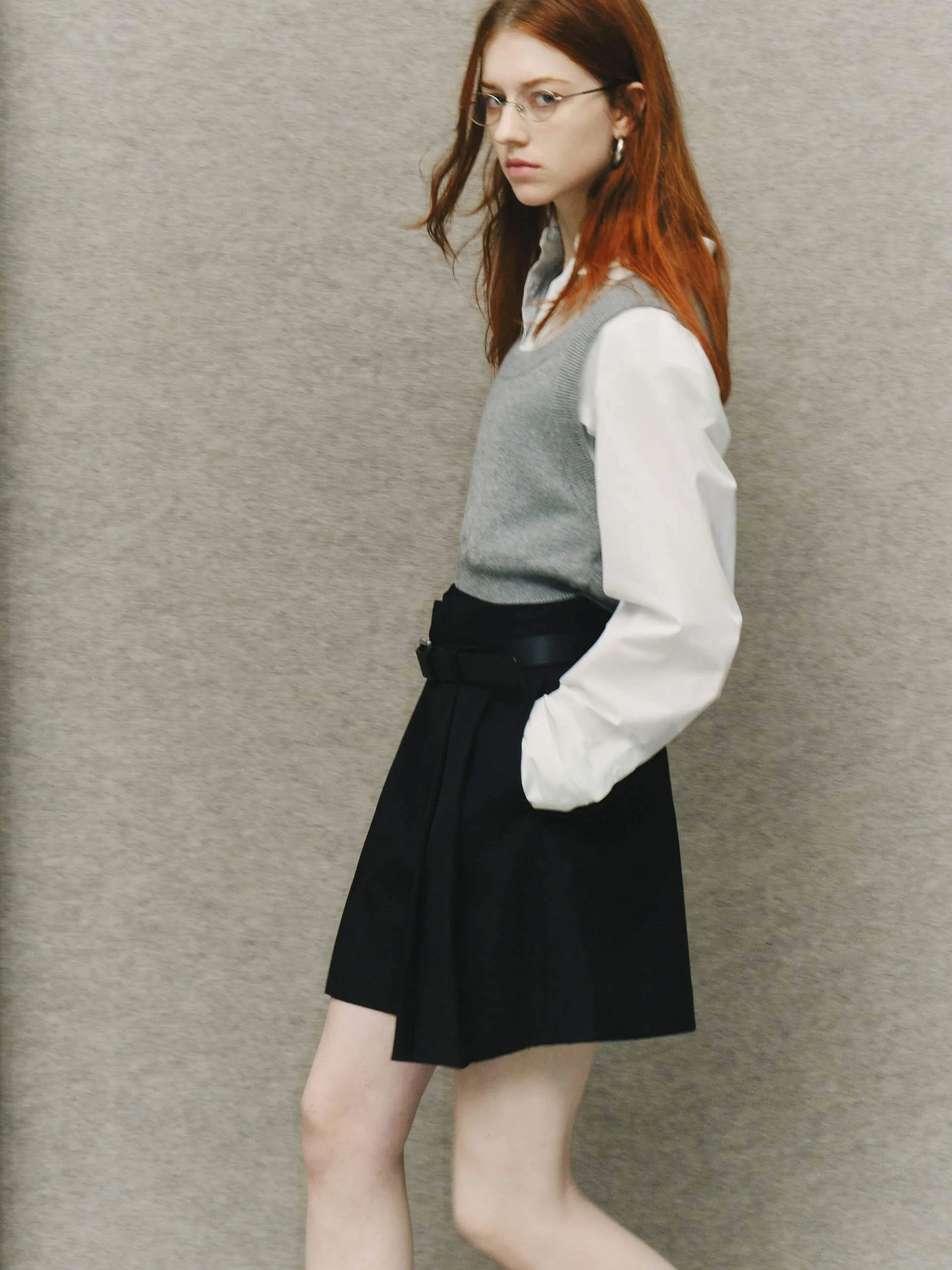 Paneled Cropped Shirt