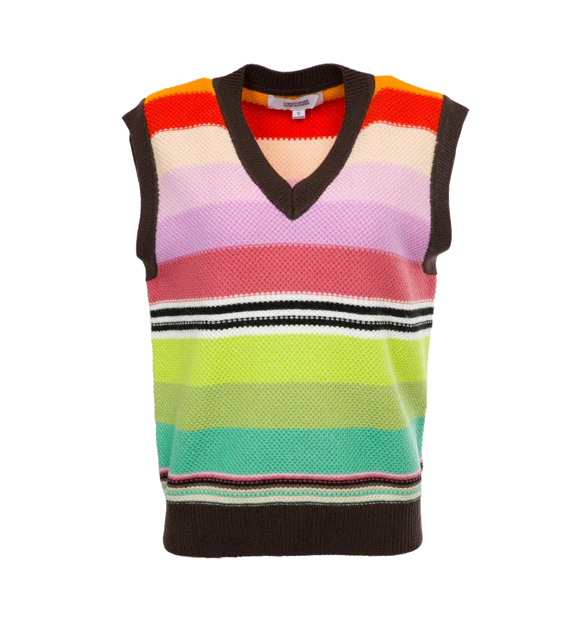 PIQUE STITCH STRIPED VEST