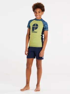 Protest PRTAHOY JR Rashguard - Kids Short Sleeve - Algae Green