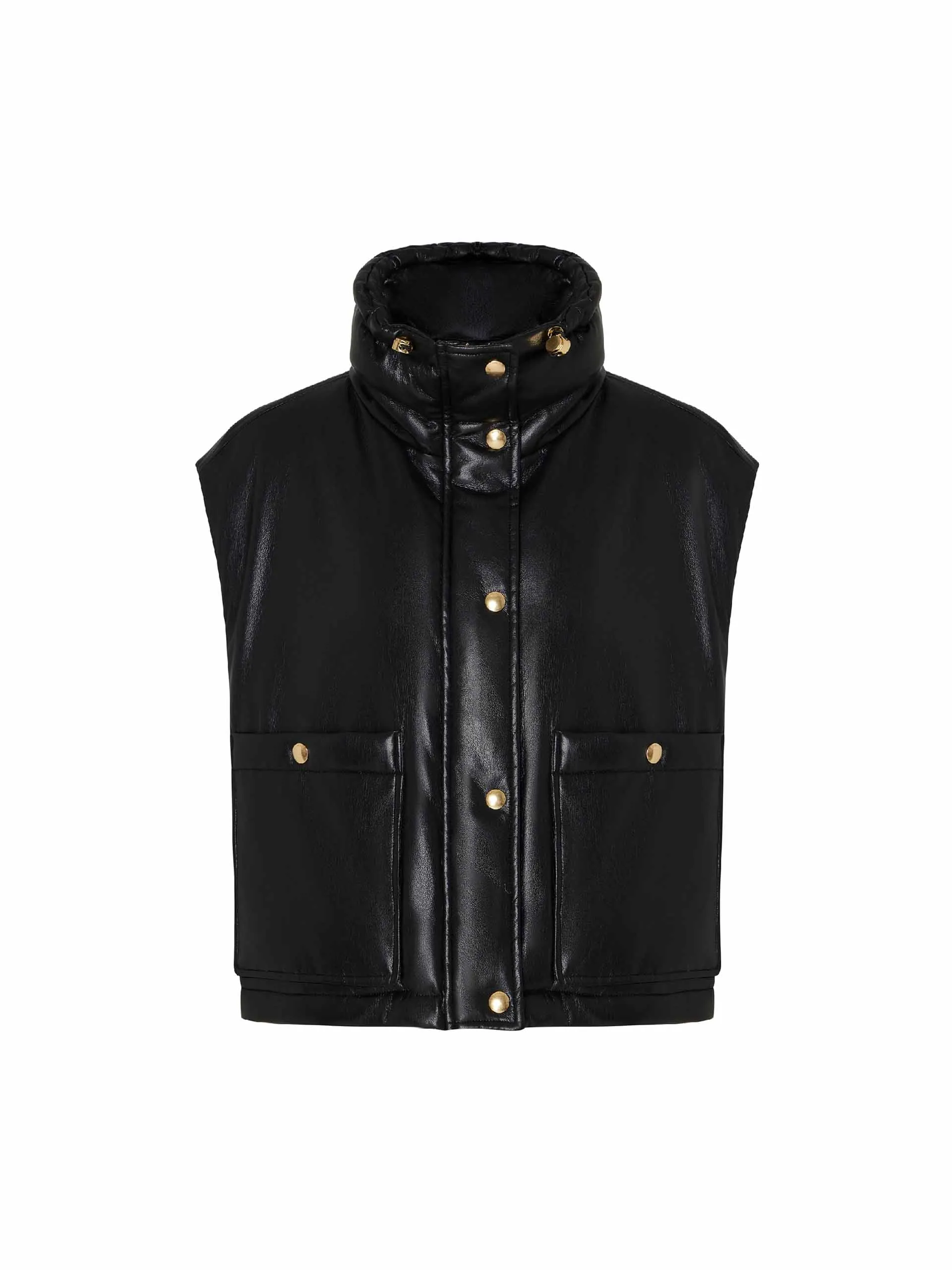 PU Leather Puffer Vest