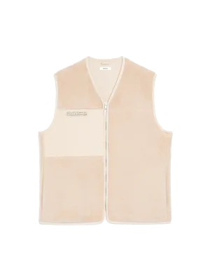 Recycled Wool Fleece Gilet—sand