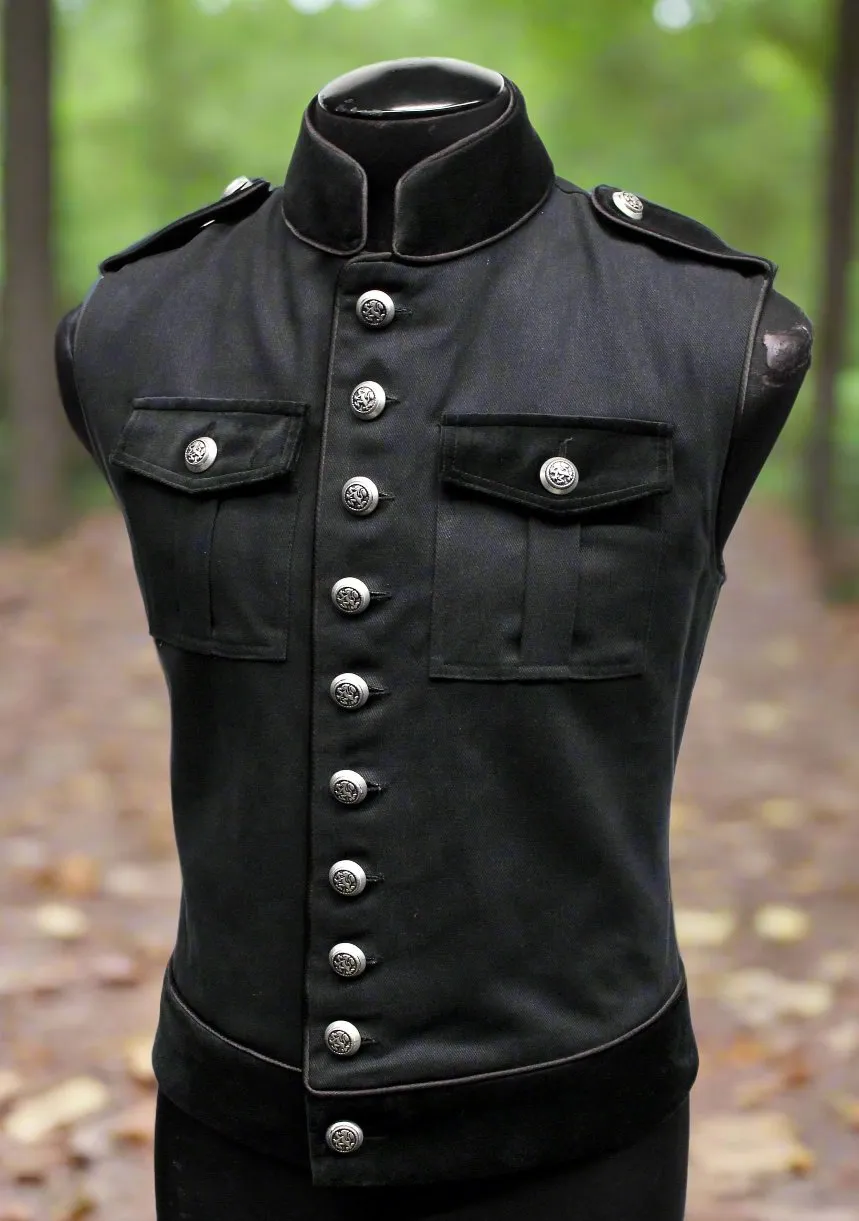 ROYAL MARINE VEST - Black Denim