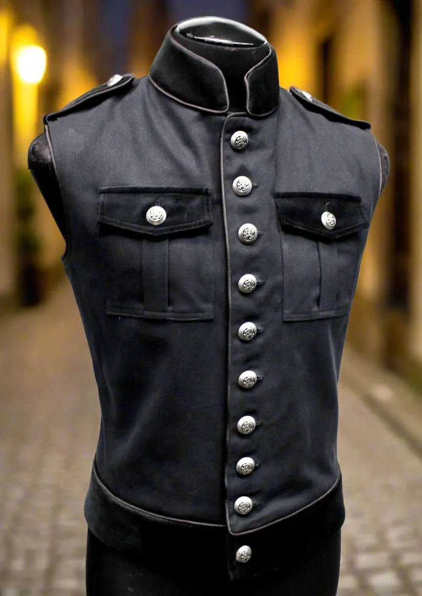 ROYAL MARINE VEST - Black Denim