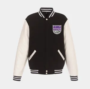 Sacramento Kings Reversible Varsity Mens Jacket (Black/White)