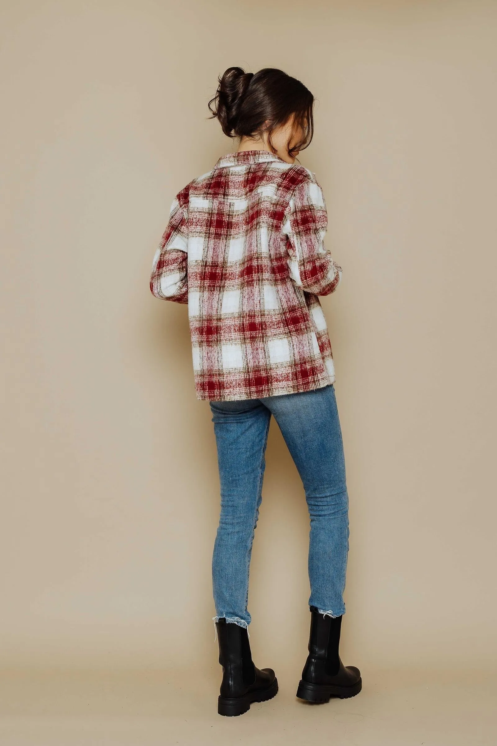 Sammi Brushed Plaid Boxy Jacket