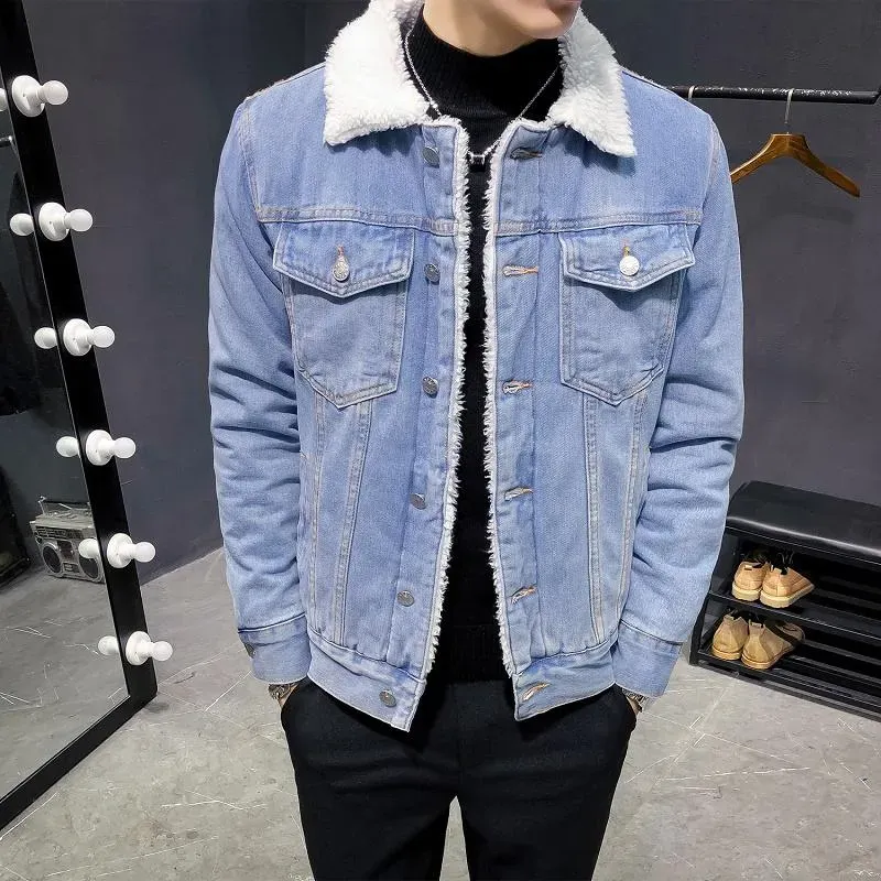 Sherpa Lined Denim Jacket Button Down