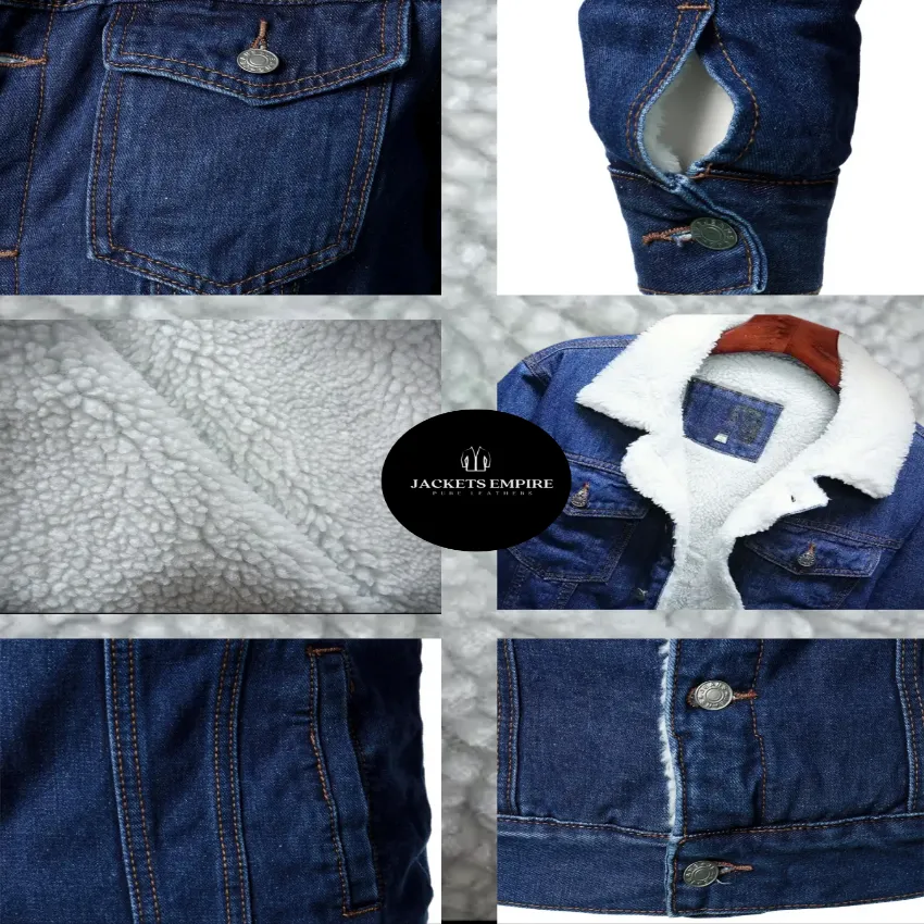 Sherpa Lined Denim Jacket Button Down