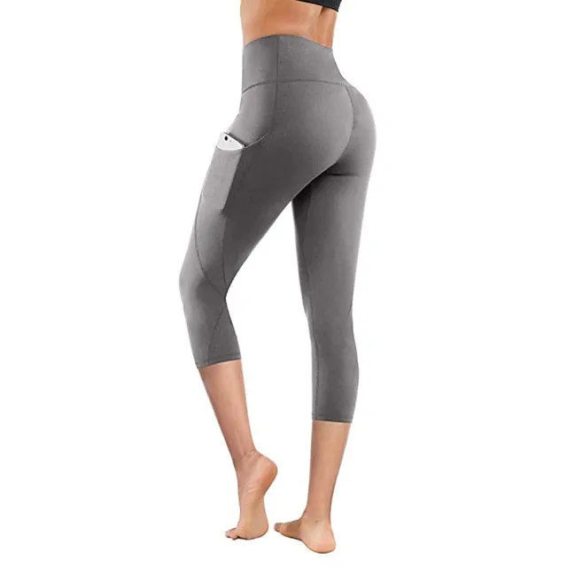 Side Pocket High Waist Running Capri