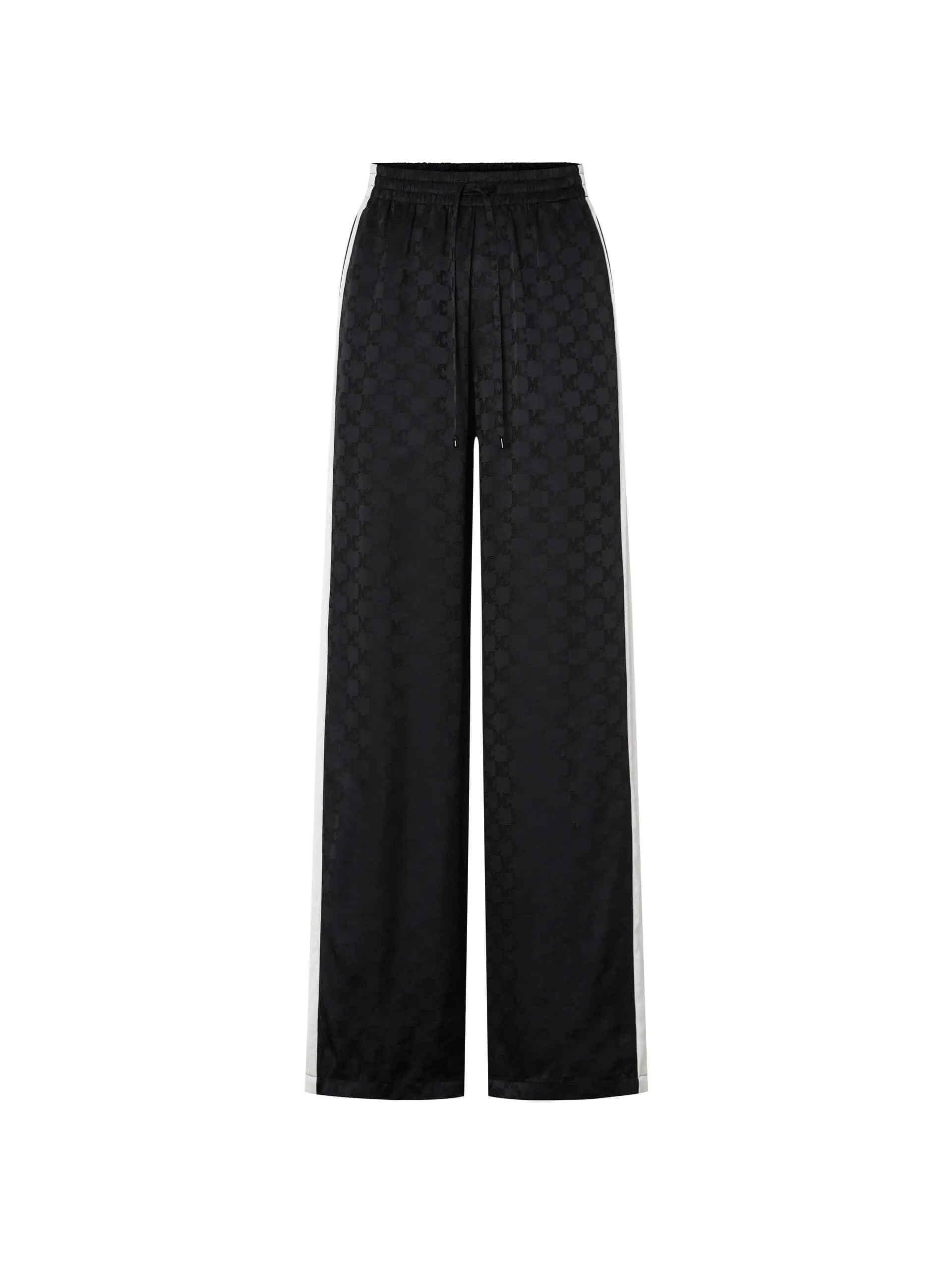 Silk Blend Contrast Pants