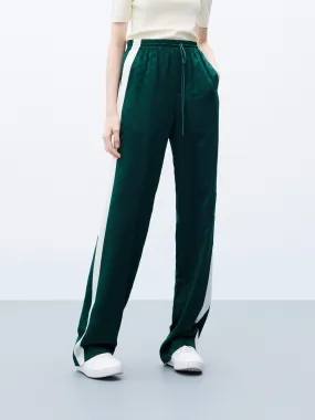 Silk Blend Contrast Pants