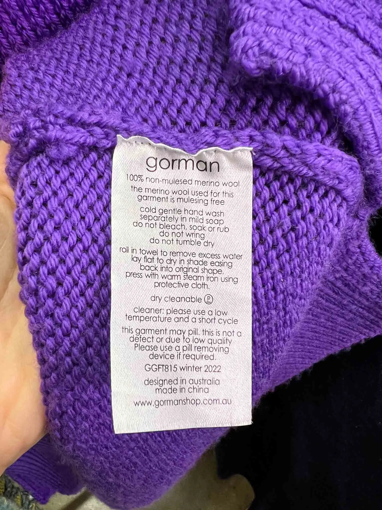 Size 16 - Gorman Purple Merino Knit Vest