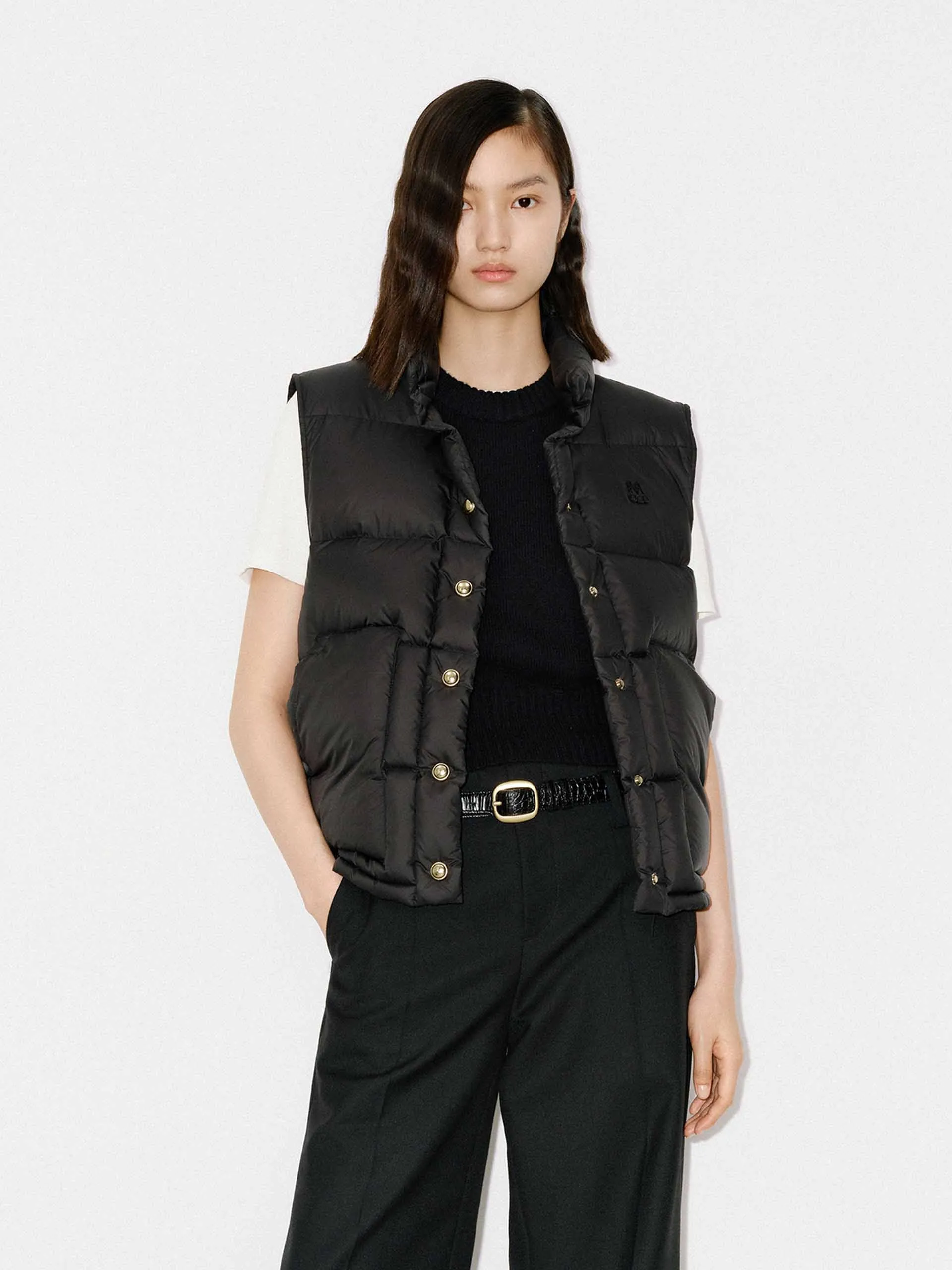 Snap Button Puffer Vest