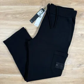 Stone Island Loose Fit Wool Ghost Sweatpants in Black