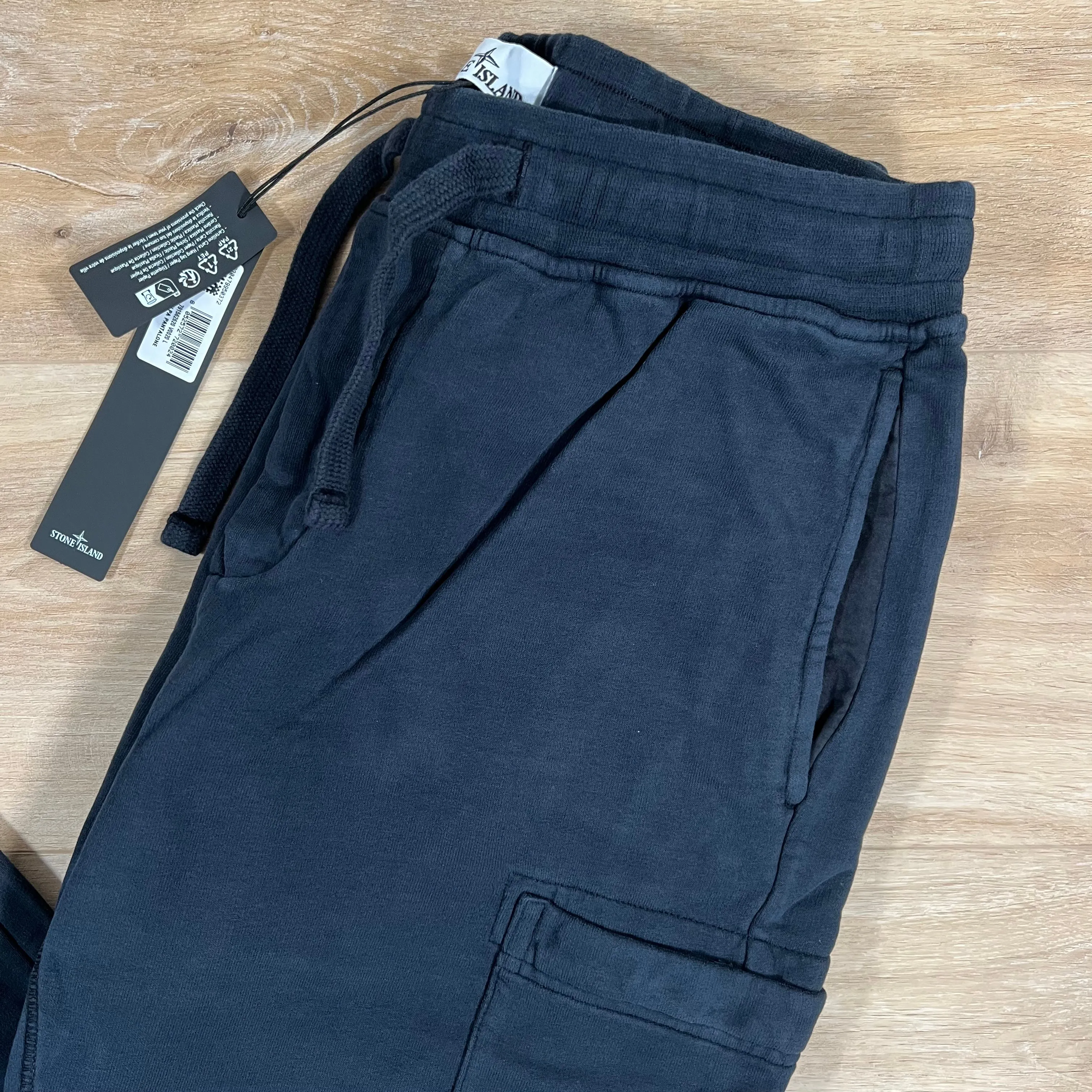 Stone Island Slim Fit Cargo Sweatpants in Navy