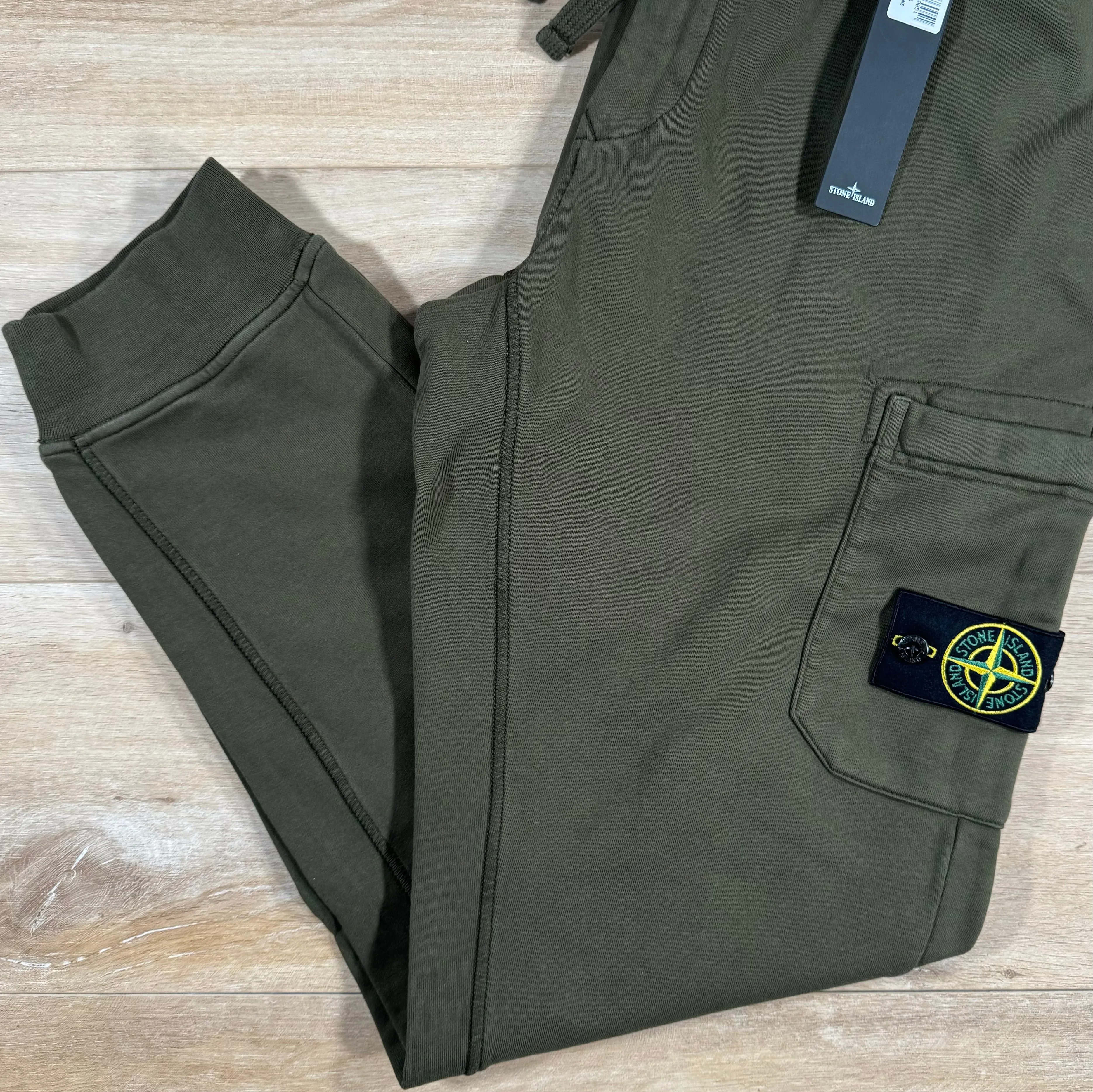 Stone Island Slim Fit Cargo Sweatpants in Olive