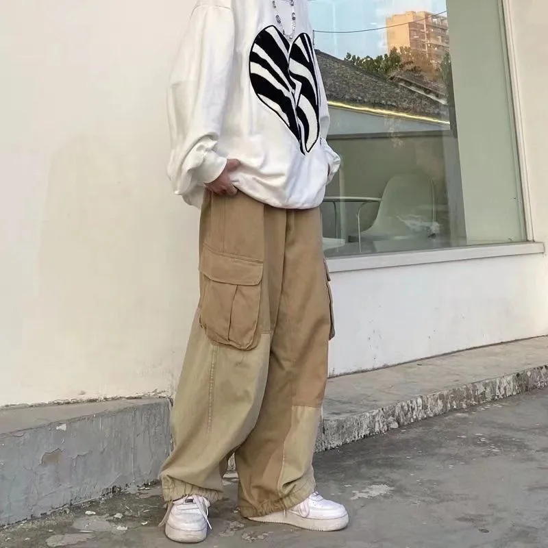 Streetwear Baggy Cargo Pants Men Spring Autumn Vintage Loose Casual Joggers Big Pocket Oversize Women's Pants