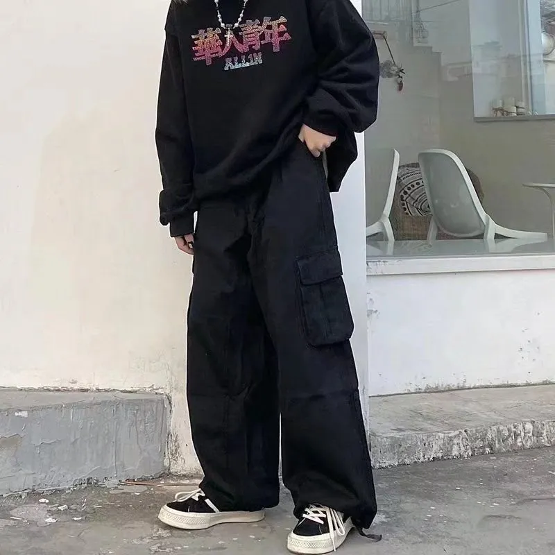 Streetwear Baggy Cargo Pants Men Spring Autumn Vintage Loose Casual Joggers Big Pocket Oversize Women's Pants