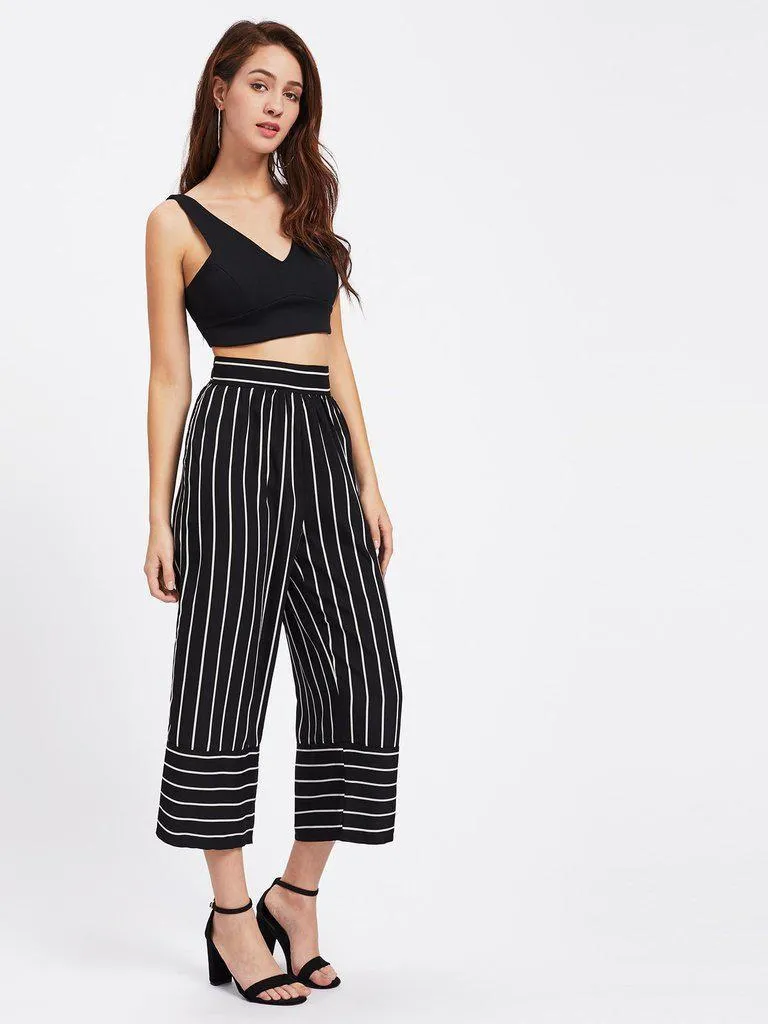 Striped Wide Leg Pants