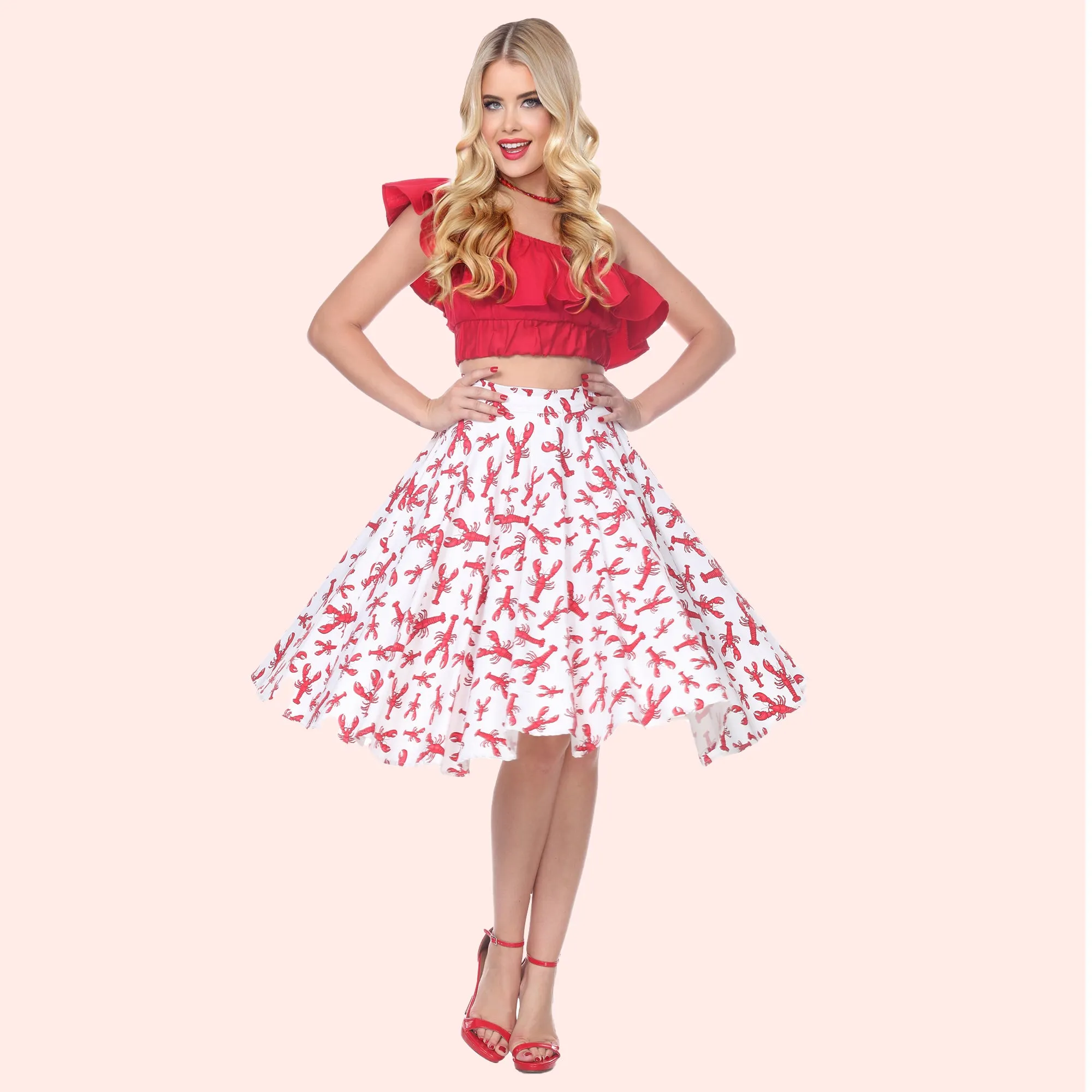 Swing Skirt in Lobster Print