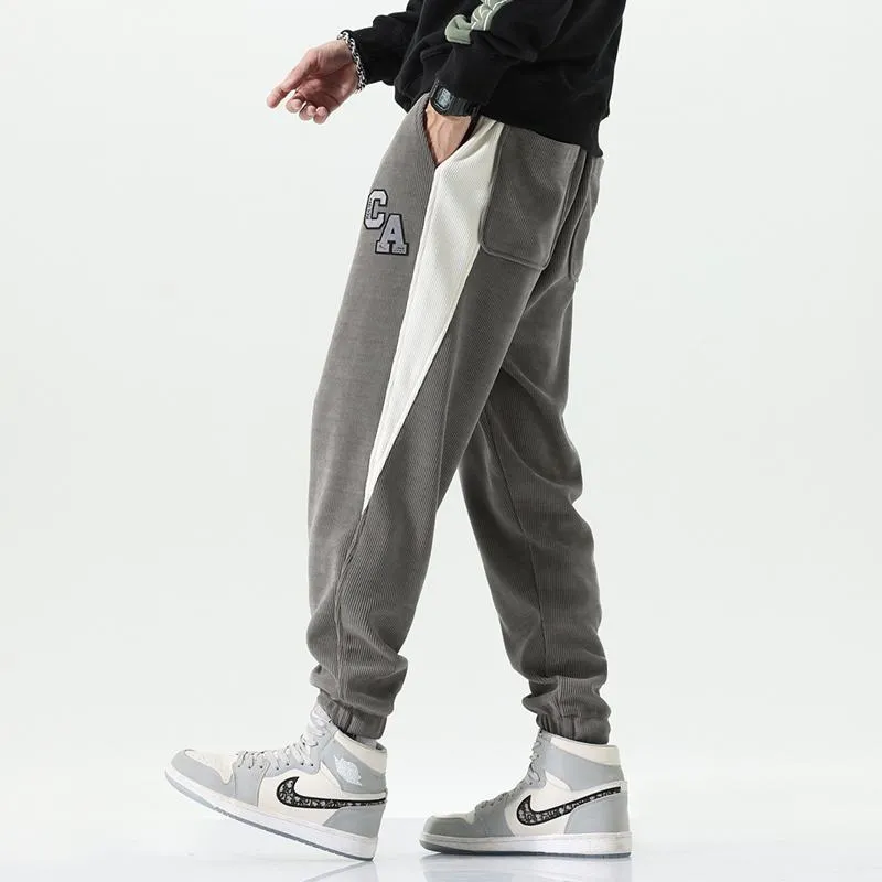 Tapered Loose Fit Patchwork Versatile Elasticity Sweatpant