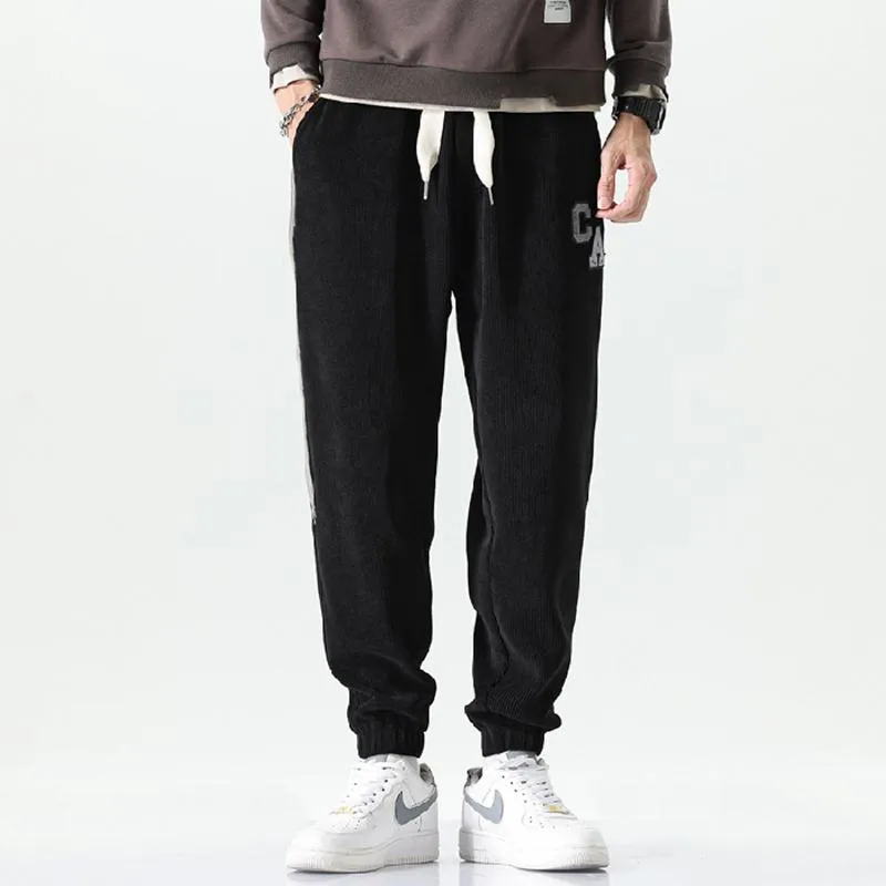 Tapered Loose Fit Patchwork Versatile Elasticity Sweatpant