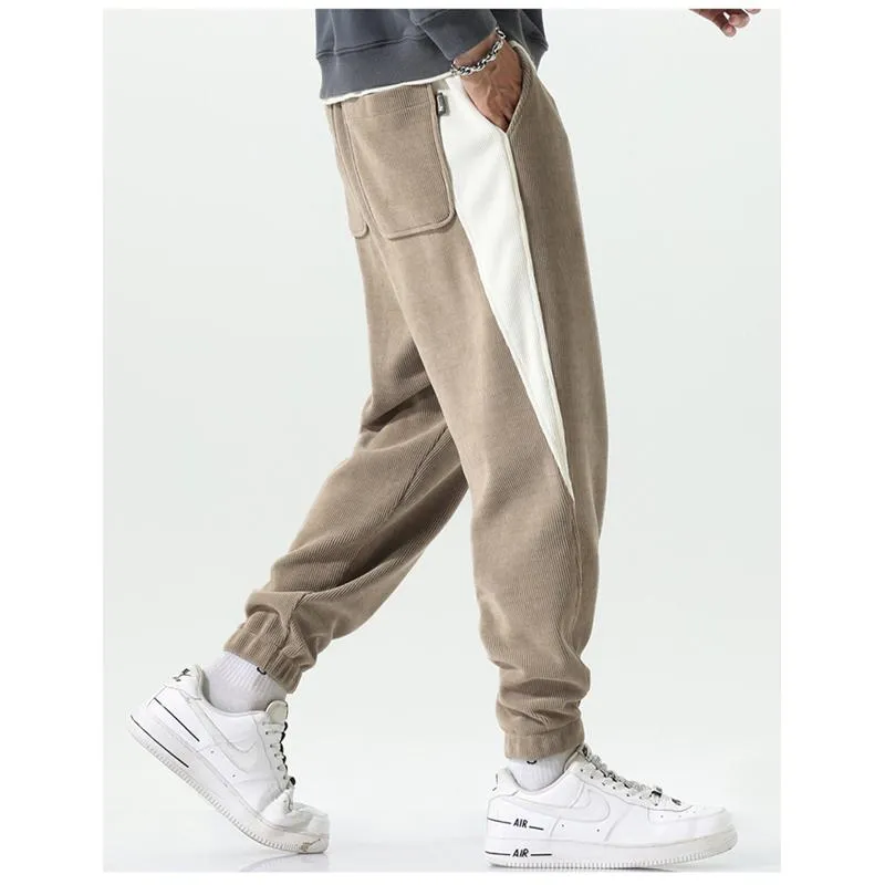 Tapered Loose Fit Patchwork Versatile Elasticity Sweatpant