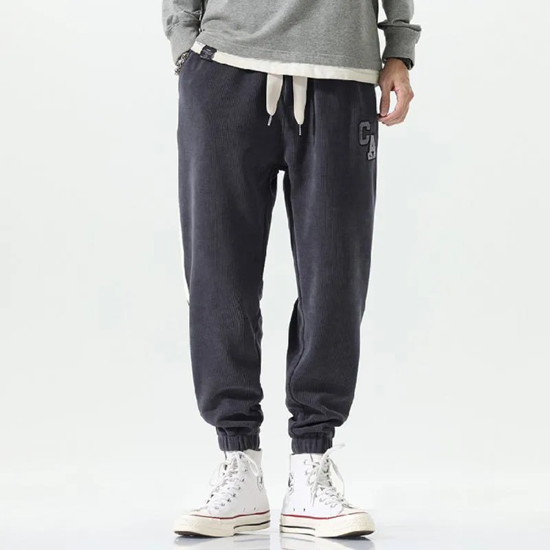 Tapered Loose Fit Patchwork Versatile Elasticity Sweatpant