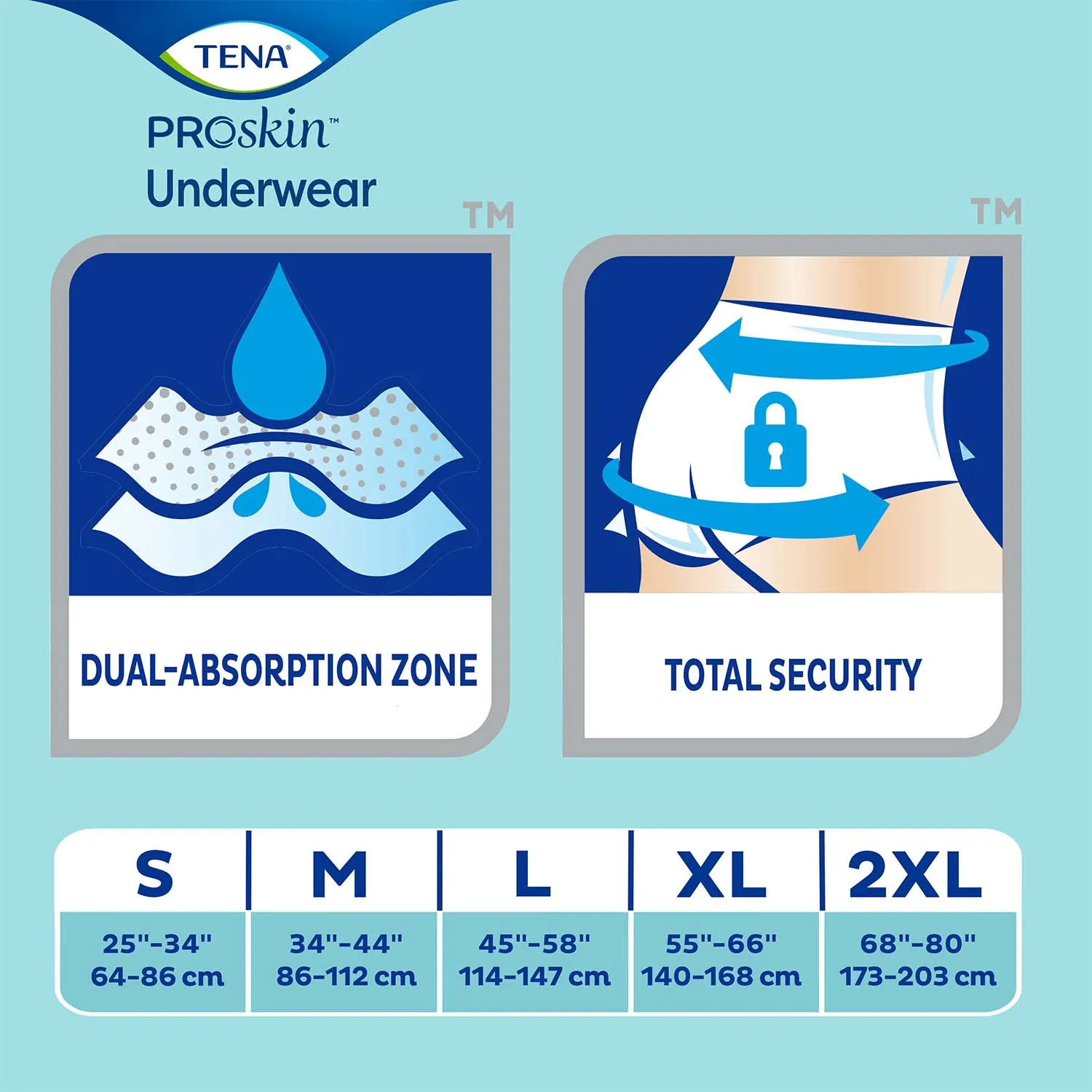 TENA ProSkin Extra Protective Incontinence Underwear 68"- 80", Moderate Absorbency, Unisex, 2X-Large