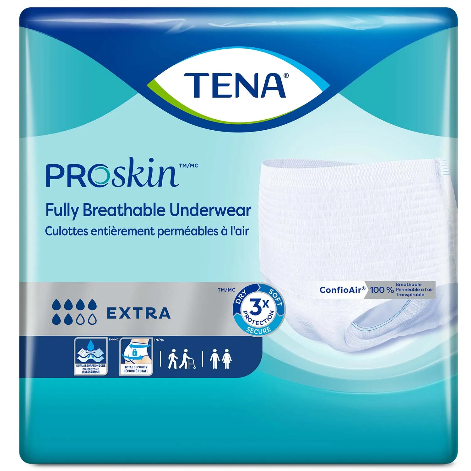 TENA ProSkin Extra Protective Incontinence Underwear 68"- 80", Moderate Absorbency, Unisex, 2X-Large