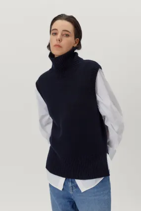 The High-Neck Woolen Vest