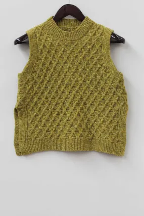 The Lawson Donegal Merino Wool Vest in Lime