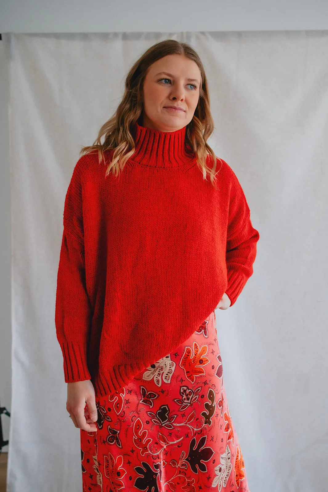 The Rin Skirt by Part Two - Calypso Coral - PLUS