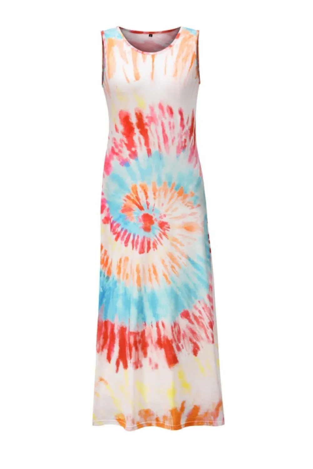 Tie-dyed Printed Casual Vest Dress