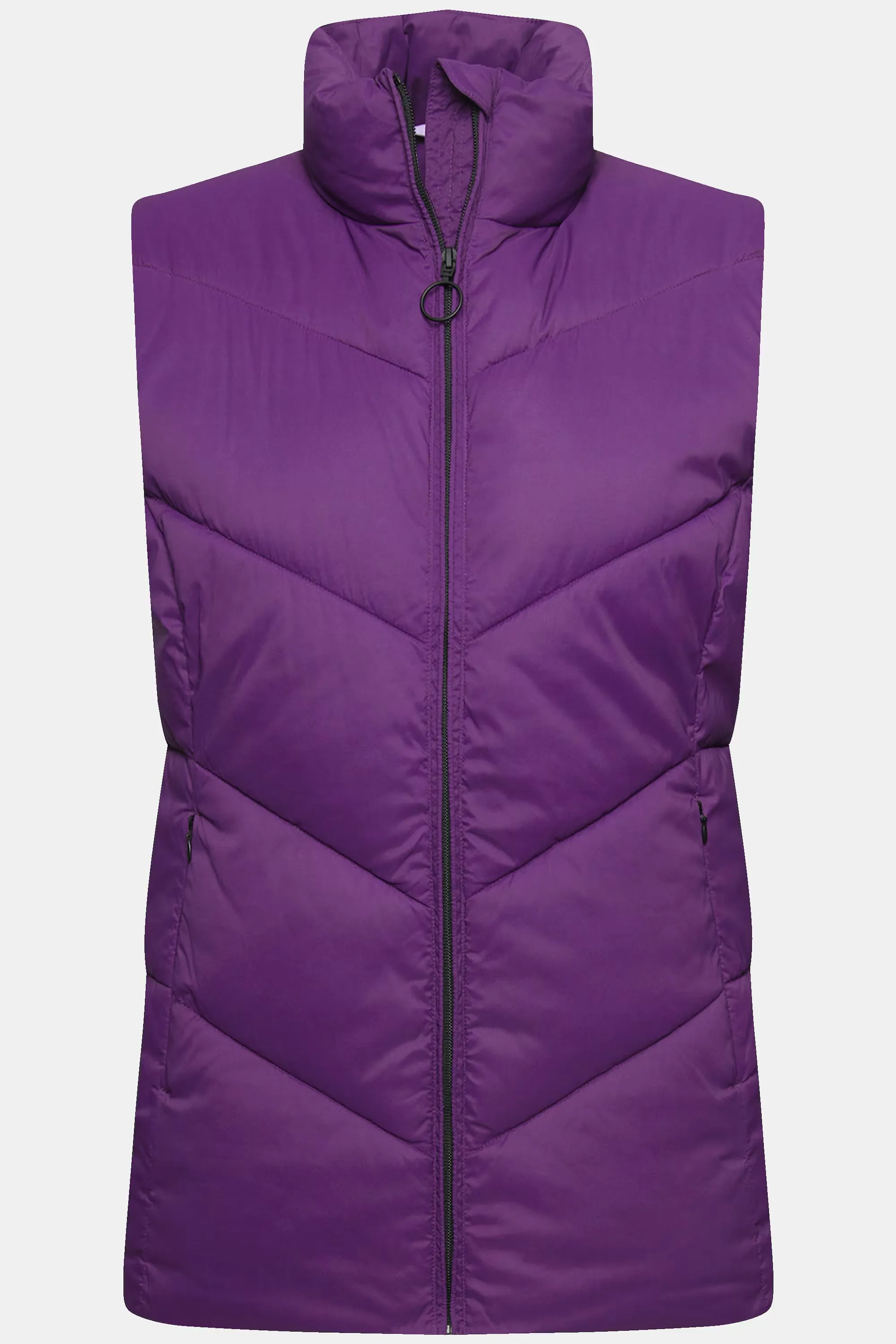 Ulla Popken High Collar Gilet in Purple