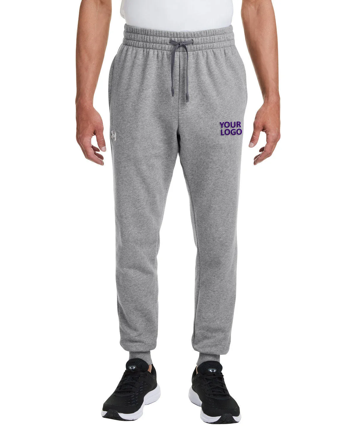 Under Armour Mens Rival Fleece Custom Sweatpants, Grey