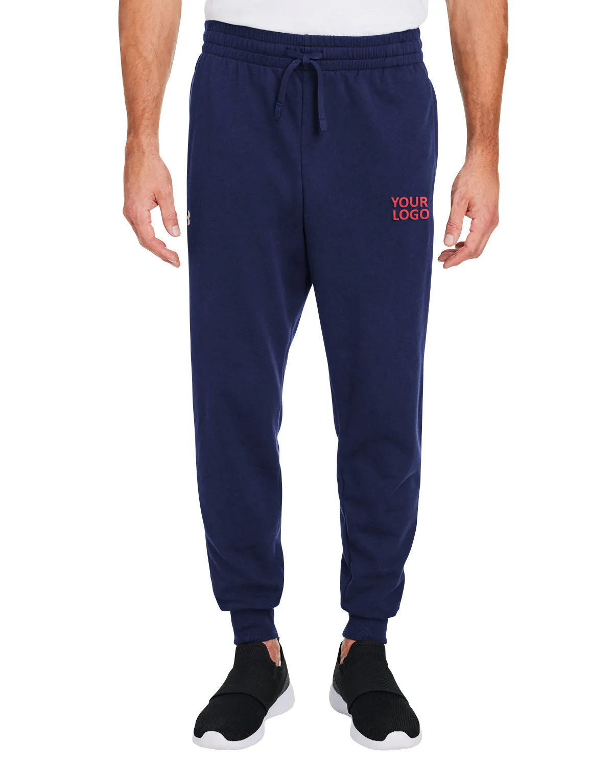 Under Armour Mens Rival Fleece Custom Sweatpants, Medium Navy