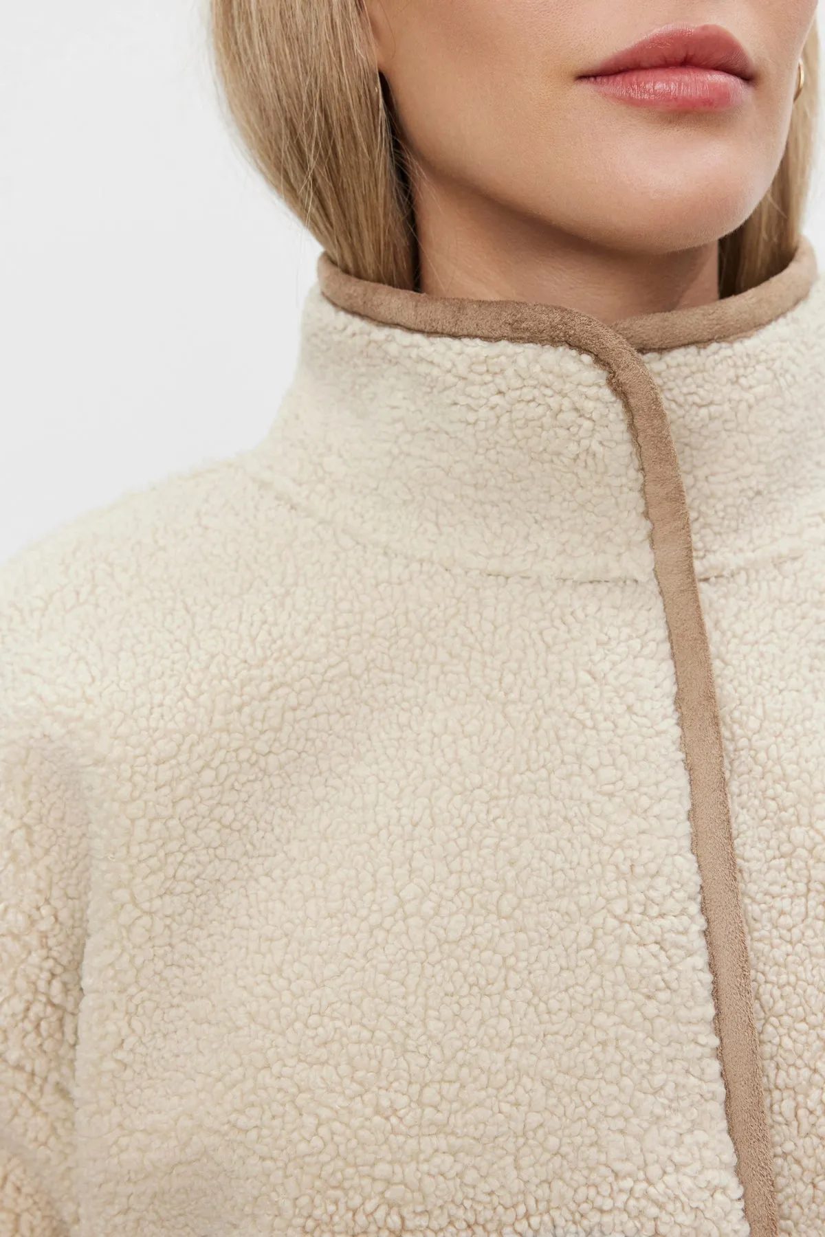 Velvet by Graham & Spencer Albany Luxe Sherpa Jacket | Sand | Clearance Final Sale