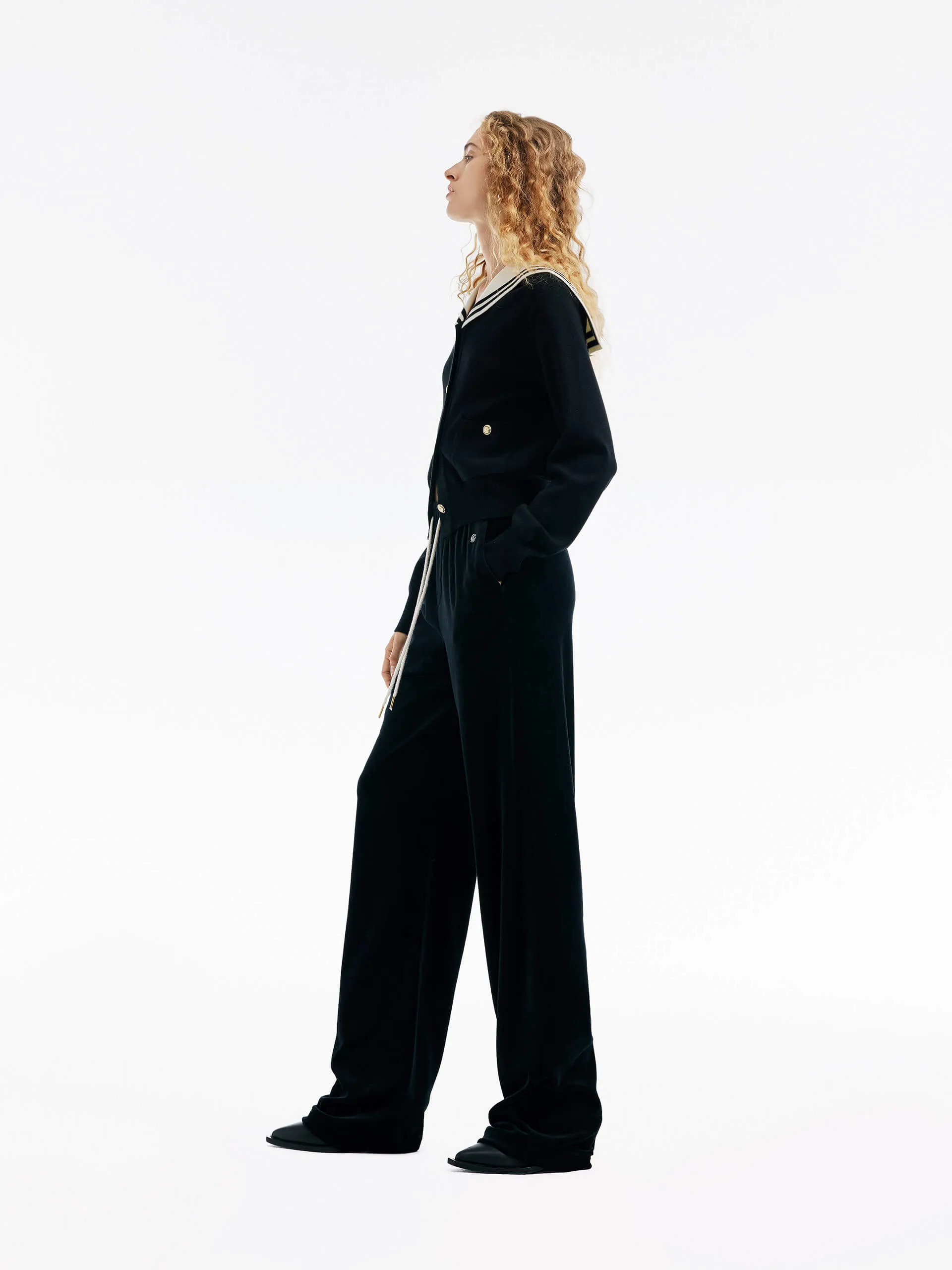 Velvet Texture Elasticated Pants