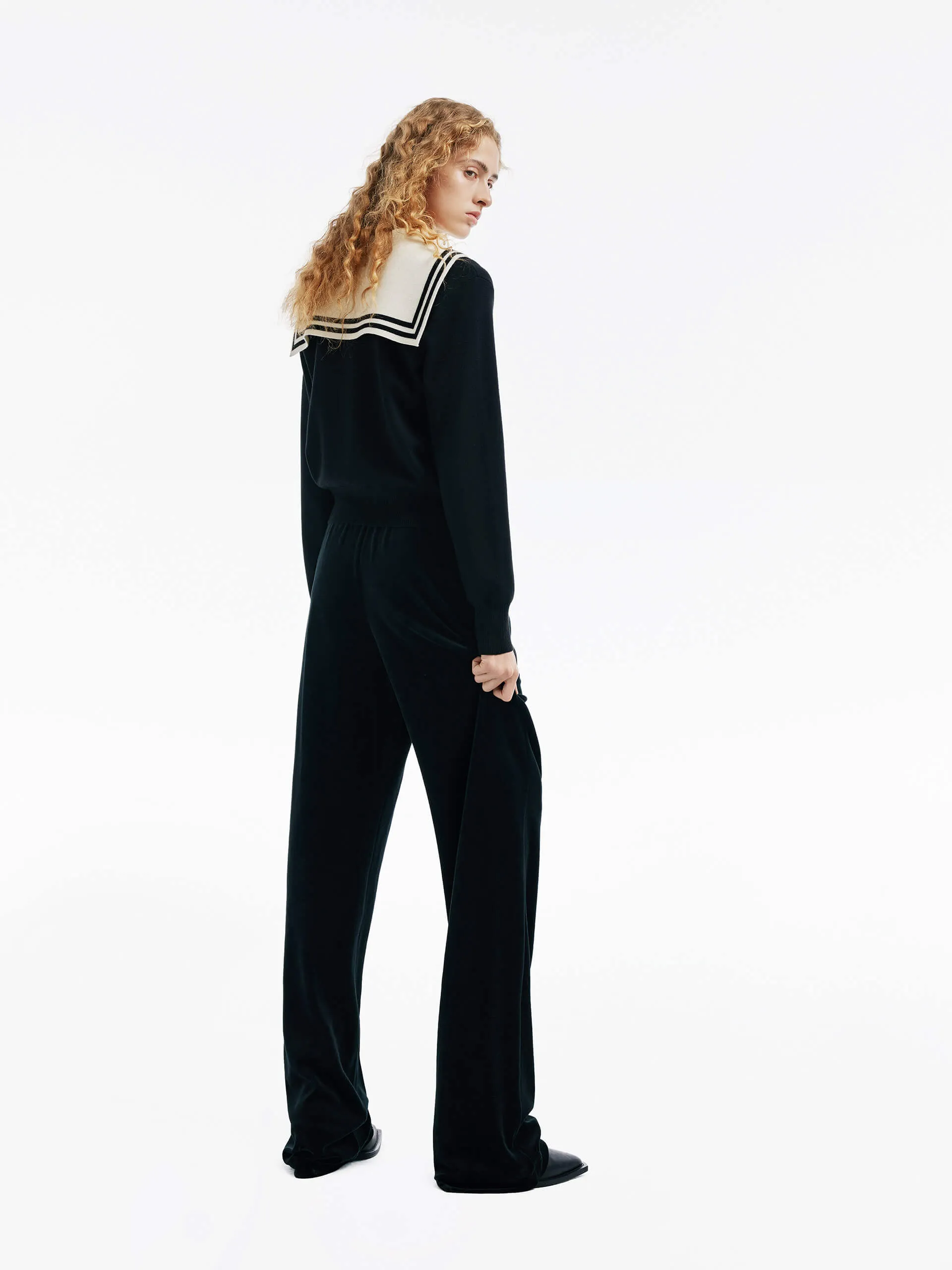 Velvet Texture Elasticated Pants