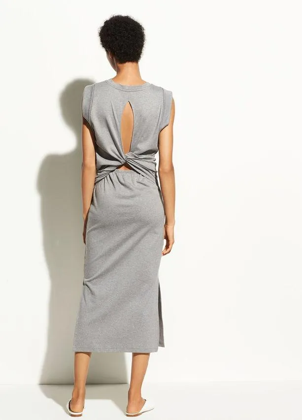 Vince - Wrap Waist Cotton Dress in Heather Grey